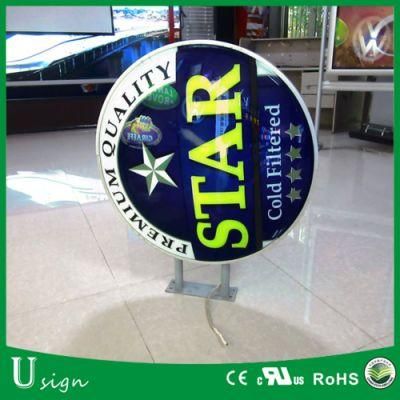 LED Light Box Sign Advertising Acrylic Round Outdoor LED Lightbox