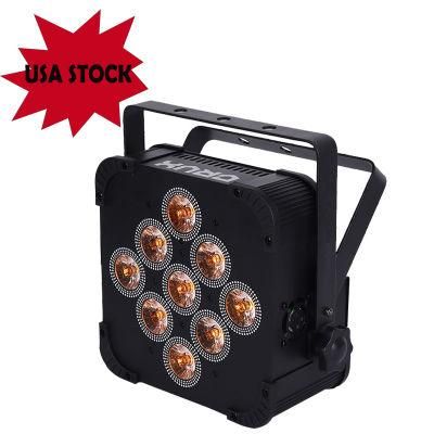 USA Shipment 9X18W Battery Powered W DMX LED PAR Light