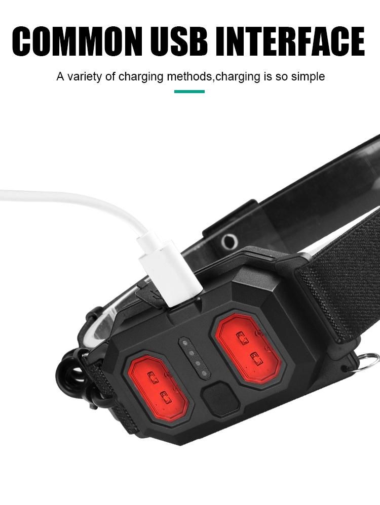 Battery Indicator USB Rechargeable Bike Flashlight Accessories Fish Light