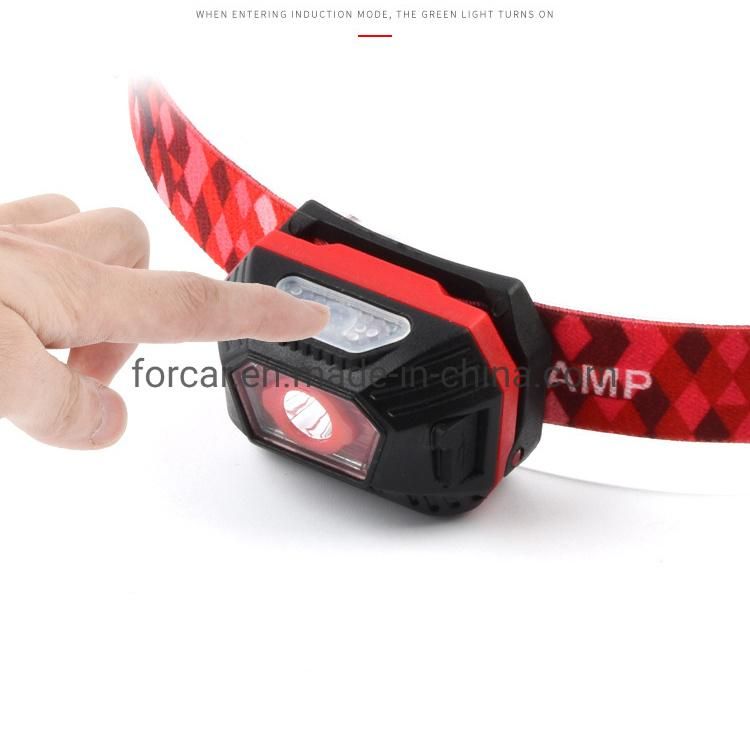 High Quality Camping Adjustable Head Torch Lamp Safety Warning Flashing Head Torch Light Waterproof Headlight Hot LED Headlamp with Stretch Straps