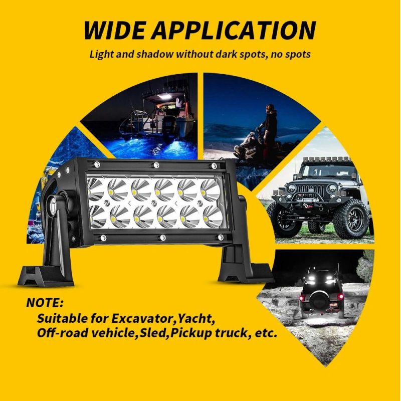 Dxz 12LED 36W/18cm 12V24V DC Bar Light with Bracket for Car Tractor Boat Offroad 4WD 4X4 Truck SUV ATV Driving Illumination Auxiliary Lamp