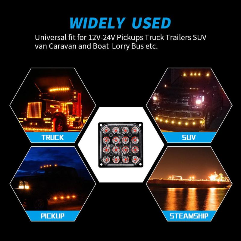 Dxz DC12V-24V New Ultra-Thin Side Strobe Light Guide 16LEDs 48W Flash Strobe LED Driving Warning Light