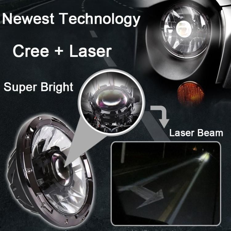 Motorcycle Harley Jeep off-Road 4X4 Outdoor 7 Inch DRL High Low Headlight Work Light LED Laser Light Car LED