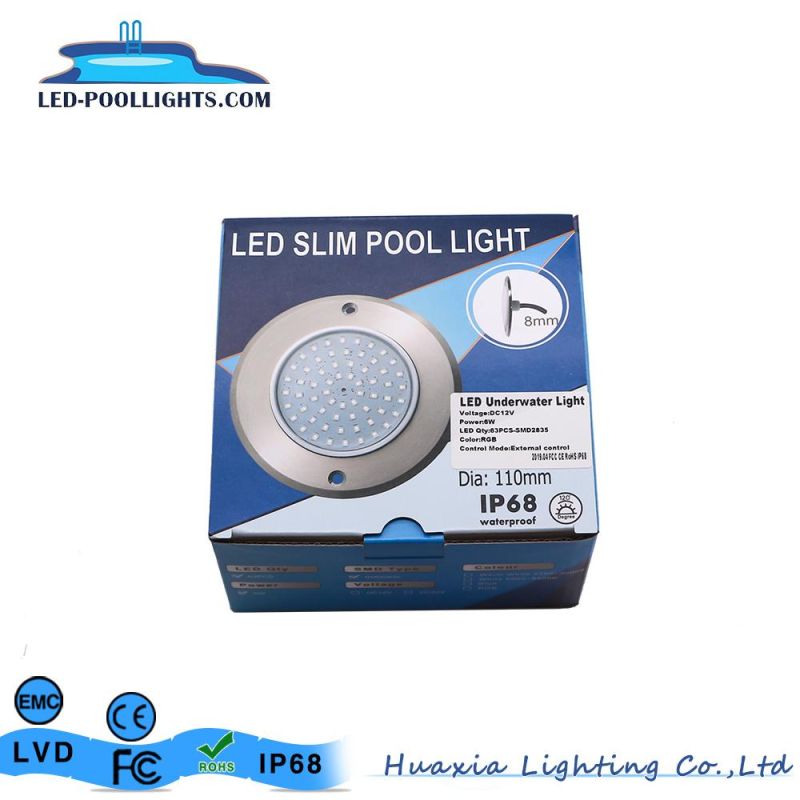 316ss IP68 Ultra Thin 8mm LED Slim Swimming Pool Light
