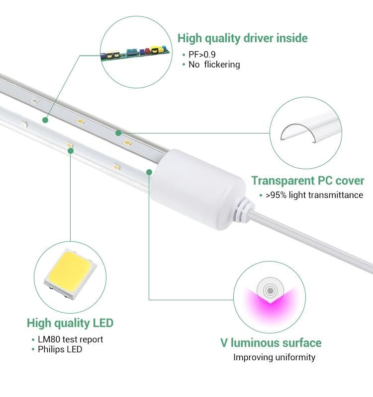 Good Price Indoor Greenhouse 18W 24W 2FT 4FT T8 Plant Grow LED Tube Light Lamp LED Grow Light Hydroponic Grow Full Spectrum