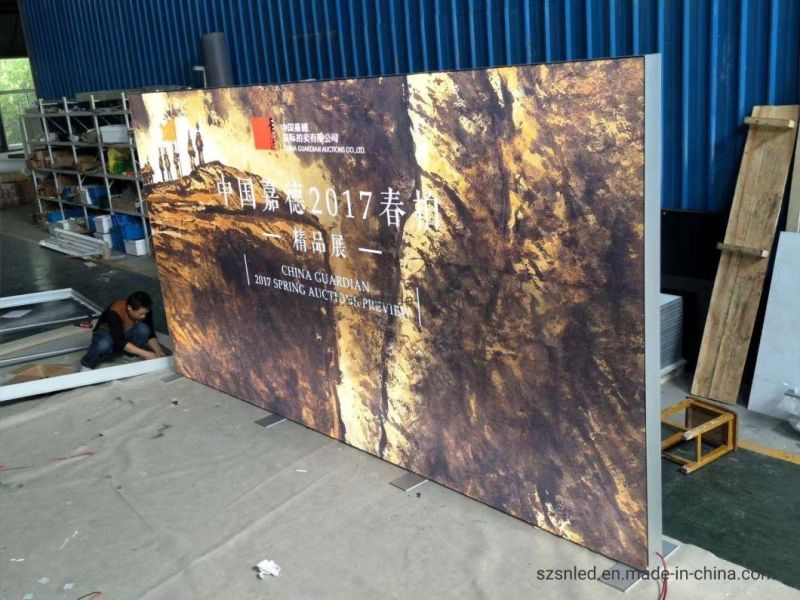 Custom Large Size Disassemble Portable Frameless Edge Lit Textile Fabric LED Advertising Light Box