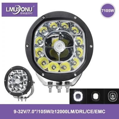 7105W-D 7.0 Inch 105W 12000lm LED Driving Lights with DRL for Car Truck