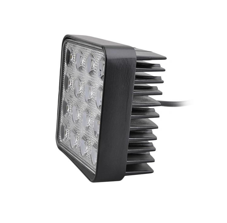 12V 24V 48W 4 Inch off-Road Farol De Trabalho LED Quadrado 4X4 Spot Flood Light 48W Square LED Work Light Auxiliares Auto Moto Alta Baja Faro LED Farol De Milha