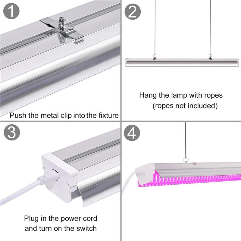 New LED Grow Lights 500W Full Spectrum Growing LED Lamp Lighting 50cm Double Tube Plant Chandelier for Hydroponic Indoor Plants