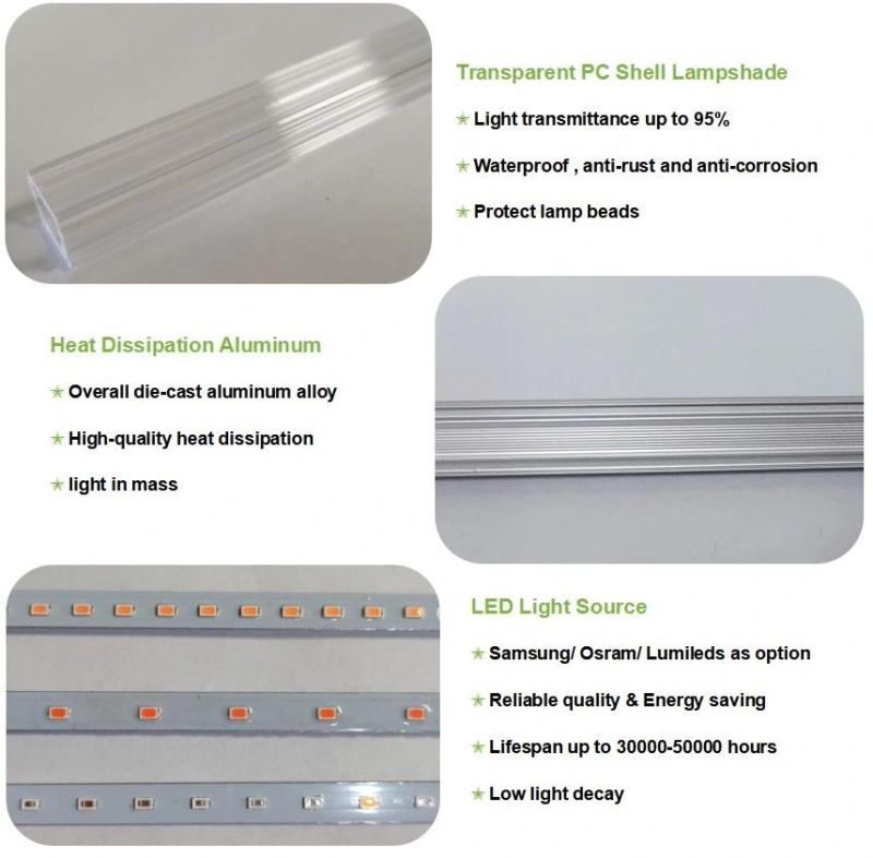 Full Spectrum Red Tube LED Grow Light Lamp Garden Light for Agriculture