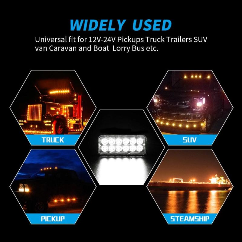 Dxz 12V 24V 12 LED Flash Lamp Vehicle Truck Side Marker Emergency Beacon Lights LED Strobe Warning Light