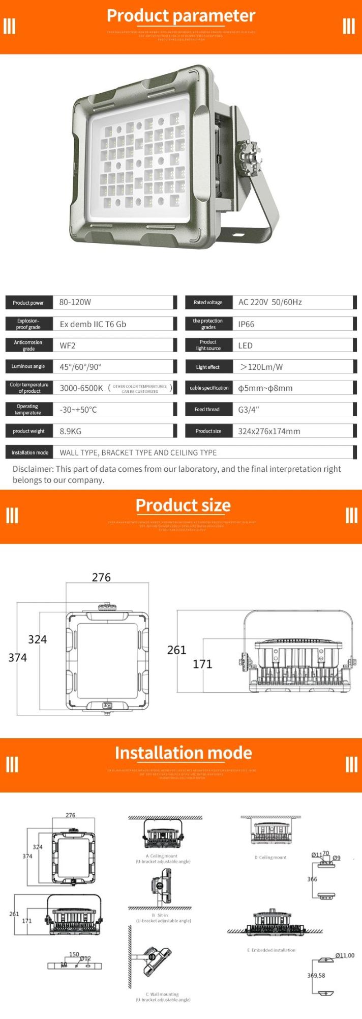 LED Explosion Proof Flood Light with Atex Certification