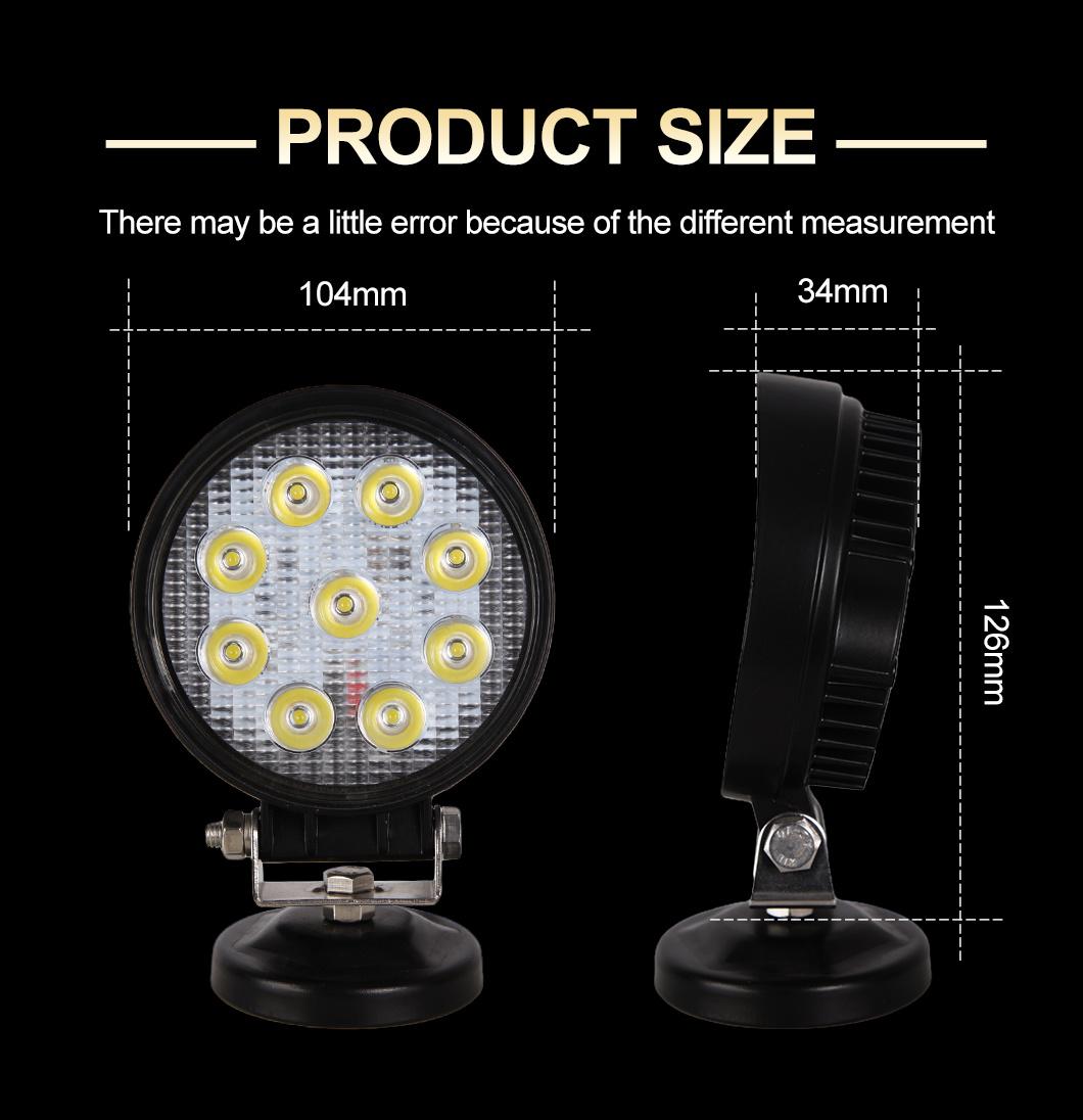 Offroad LED Driving Lamps High Quality 27W Spot Commercial LED Work Light