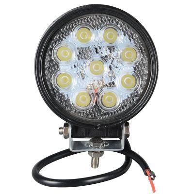 4.5&quot; 27W 3000lm Round Flood Light Pod 3W 9 LEDs off Road Fog Driving Roof Bar Bumper for Jeep, SUV Truck, Hunters, 2 Years Warranty Faro LED 4X4