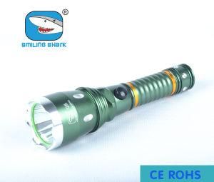 Green 3 Mode High Light LED Flashlight Rechargeable Torch