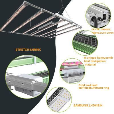 China Factory Wholesale 1000W Watt Full Spectrum Samsung Greenhouse Hydroponic Systems Plant Lamp 7 Bar LED Grow Light Pvisung Retractable Grow