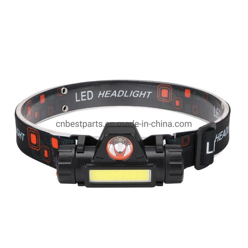 Waterproof Outdoor Head Torch Lamp Rechargeable 18650 LED Head Torch Light with Adjustable Degree Portable Headlamp for Camping COB LED Headlamp