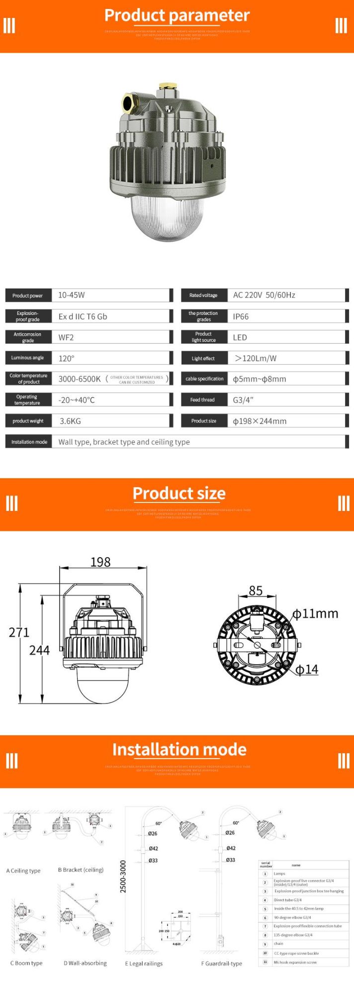 2022 Atex Explosion Proof LED High Bay High Efficiency Warehouse