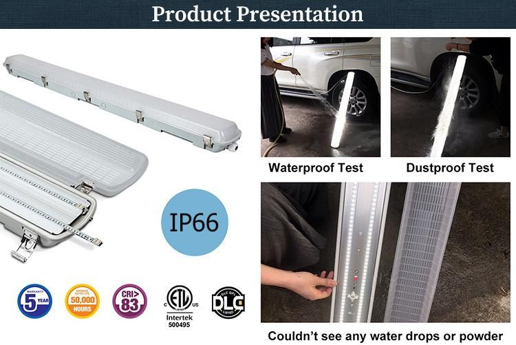 New Design PC Waterproof Luminaires Garage LED Tri-Proof Tube Light