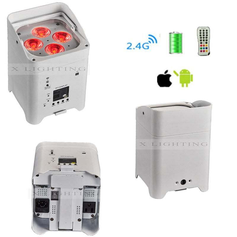 Disco Lights Stage 4X18W RGBWA UV 6in1 LED PAR Light Battery Wireless for Wedding