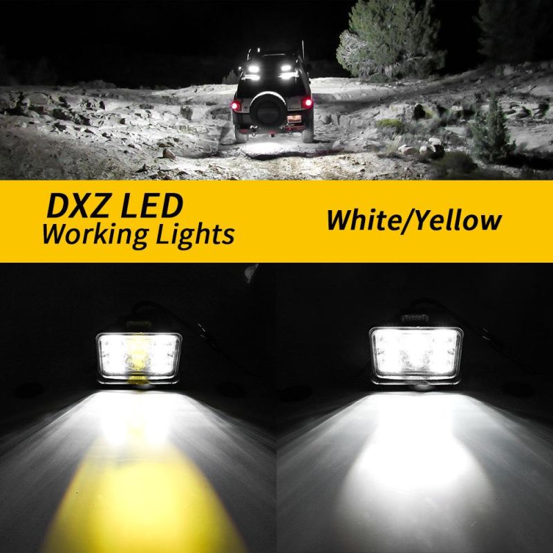 Dxz 3inch Ingot Lamp Duble Color Laser Gun Car Strong Light Super Bright Refit in The Net Truck Headlight Fog Proof Ingot LED Work Light Flood+Spot