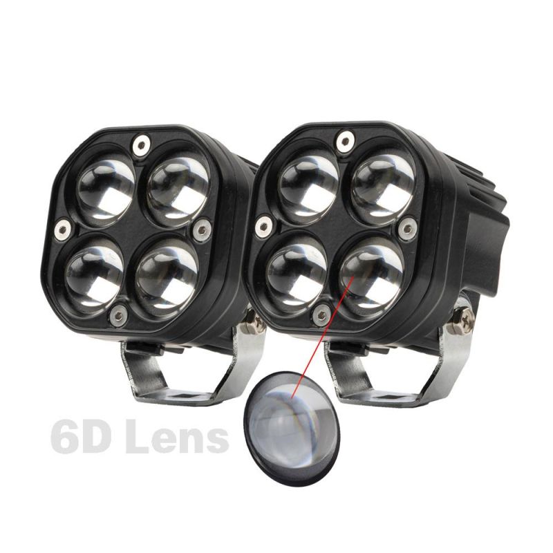 3 Inch 60W Cube LED Work Light with 4 Pod Lens for 12V 24V Car SUV Truck Offroad Motorcycle LED Fog Driving Light