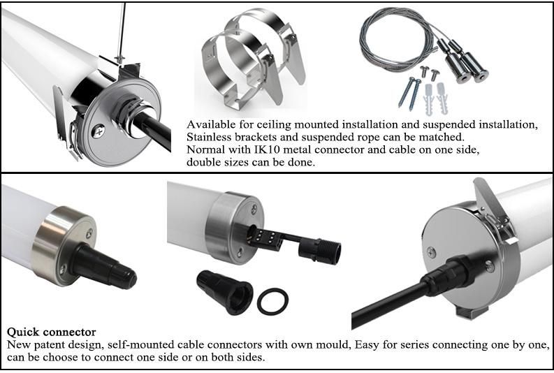 Patent Design IP69k LED Tri-Proof Lamp for Parking Lots