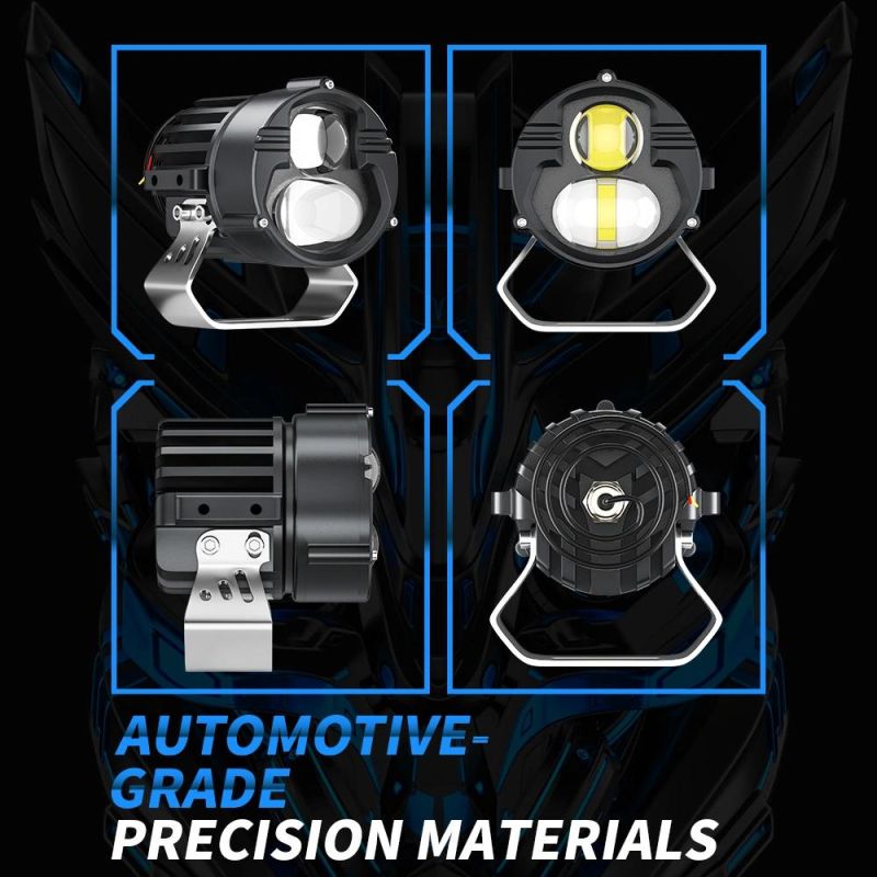 Dxz Motorcycle Headlights Headlamp 6500K/4300K Light Flashing Mode Spotlight Double Color Driving Fog Lamps for Vehicle/off-Road /ATV/Car