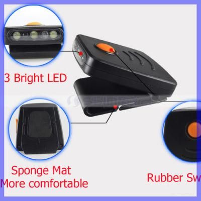 Mini 3LED Infrared Sensor Headlight USB Rechargeable Headlamp Cap Lamp Light