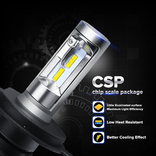 Super Bright H4/H13/ H7/H8/H11/9005/9006/880/881 S1 Focos LED Chip Csp Auto LED Bulb