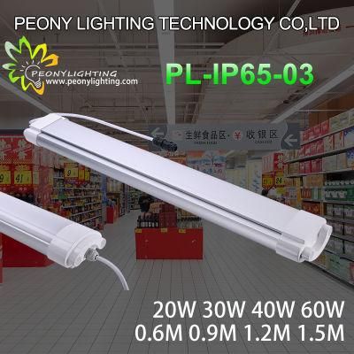 2021 IP65 Linear Light with 5 Years Warranty 40W LED Tri-Proof Light