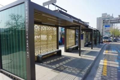 Bus Stop Shelter Street Smart Bus Shelter WiFi/Camera/Real-Time Reporting
