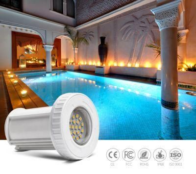 3W 12V Mini Plastic Material IP68 Waterproof Underwater LED Swimming Pool Light