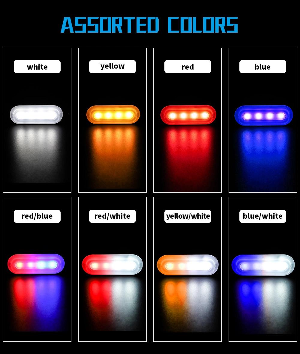 Dxz 12V - 24V 4 LED Strobe Warning Light Strobe White Cover Flashing Light Bar Truck Car Beacon Lamp Amber Red Blue White Traffic Light