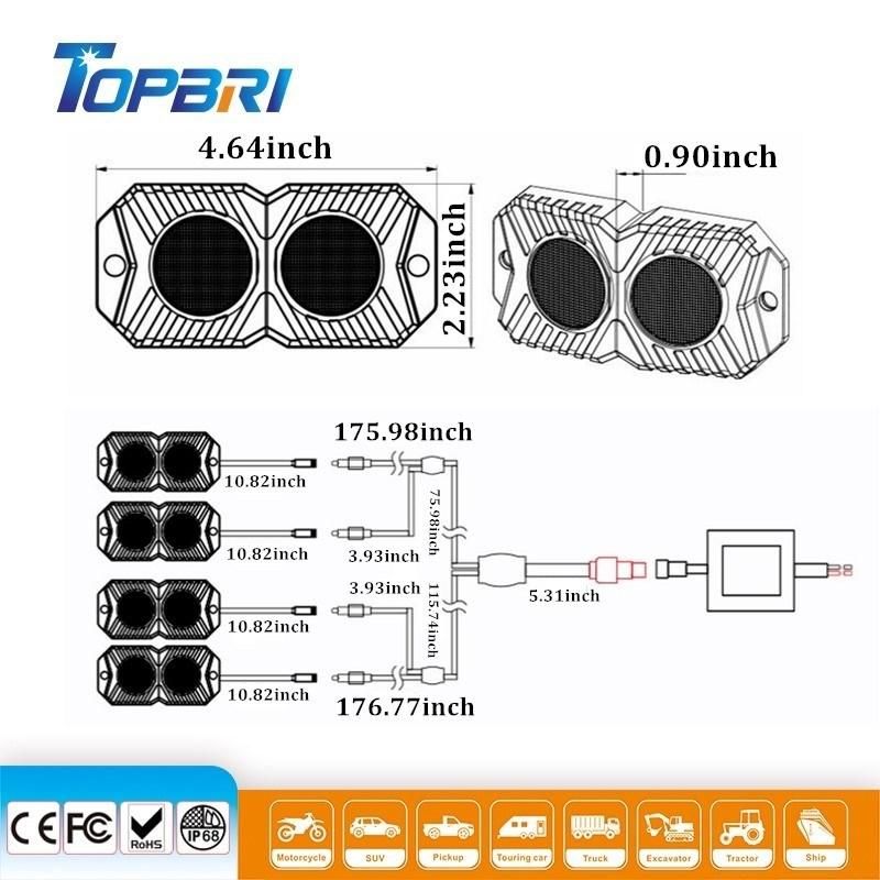 Factory Price Professional Waterproof IP68 RGB 12V LED Flood Work Lights for Offroad