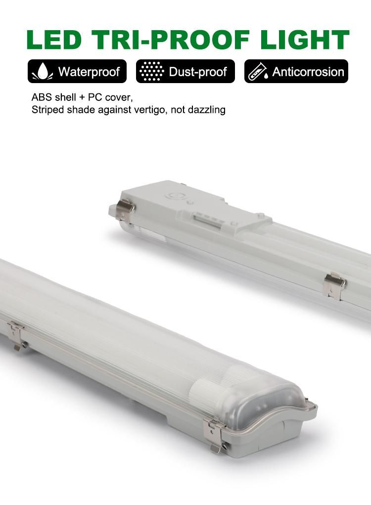 Purification Lamp 1.2m Double Tube Fluorescent Lighting Dustproof Lightsled Integrated Tri-Proof Light