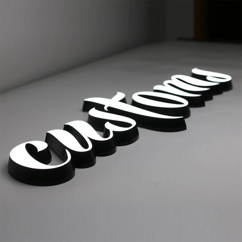 Acrylic Letter 3D Exterior Store Sign Custom Advertising Wall Hanging LED Letter Sign