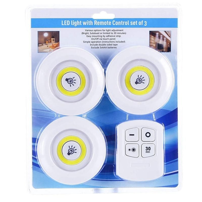 Dimmable LED Under Cabinet Light with Remote Control Battery Operated LED Closets Lights for Wardrobe Bathroom Lighting