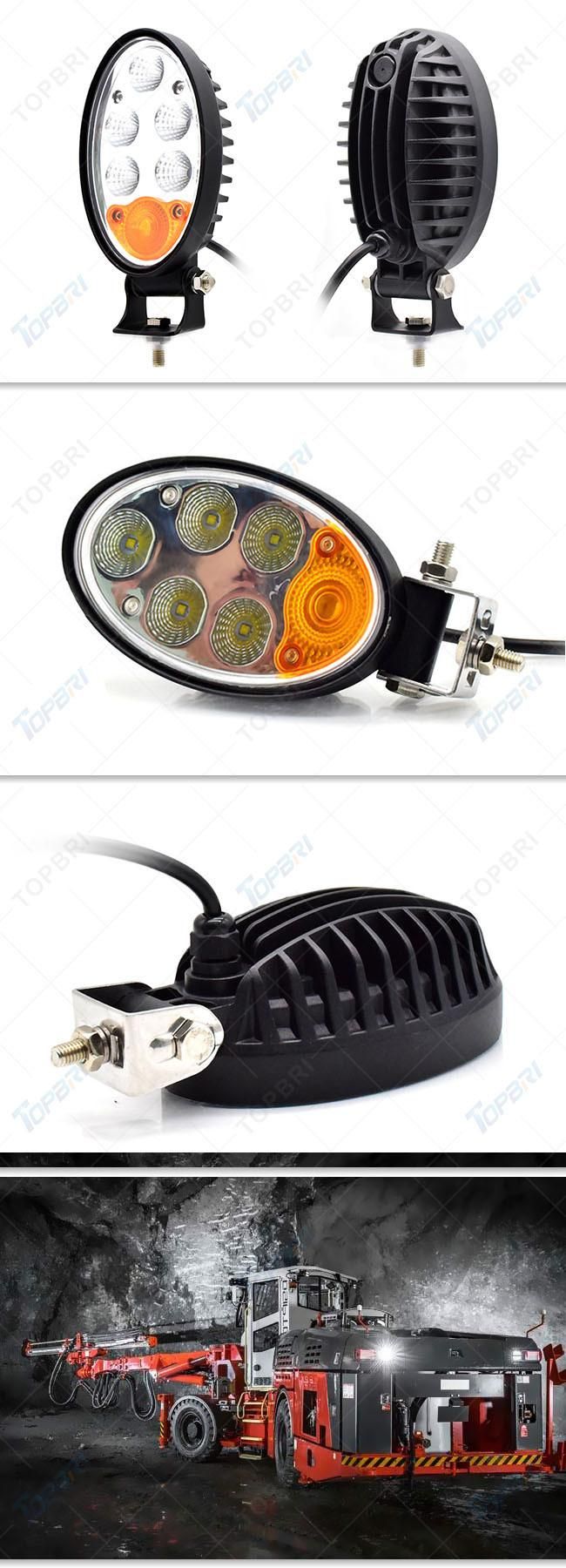 36W Oval LED Work Working Lamp for Tractor Forklift Truck