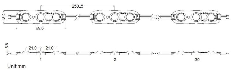 New 2835 1.5W Injection LED Module with IP68 Waterproof