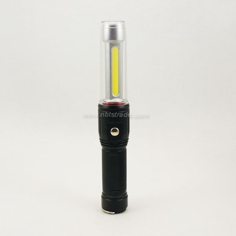 Multi Function Rechargeable Flashlight with COB Work Light