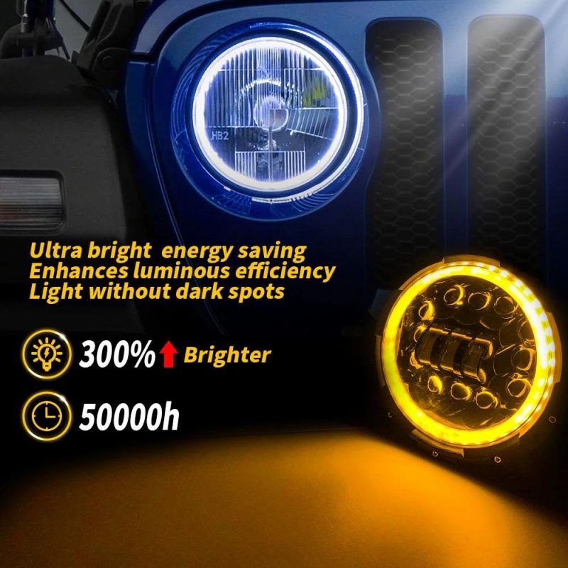 Dxz Waterproof Car Driving Front Light 60W Hi/Lo Offroad Auto Round LED Headlight for Jeep Wranlger