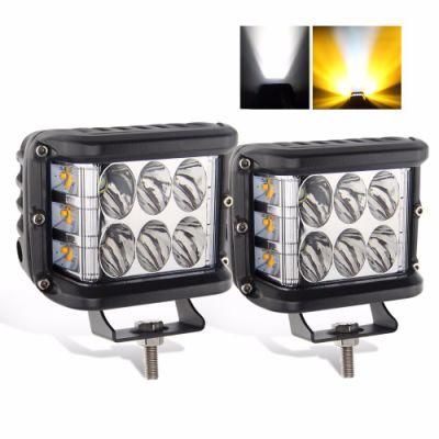 12V LED Driving Lamp Dual Color Strobe Offroad LED Work Lights for Jeep Trucks Tractor