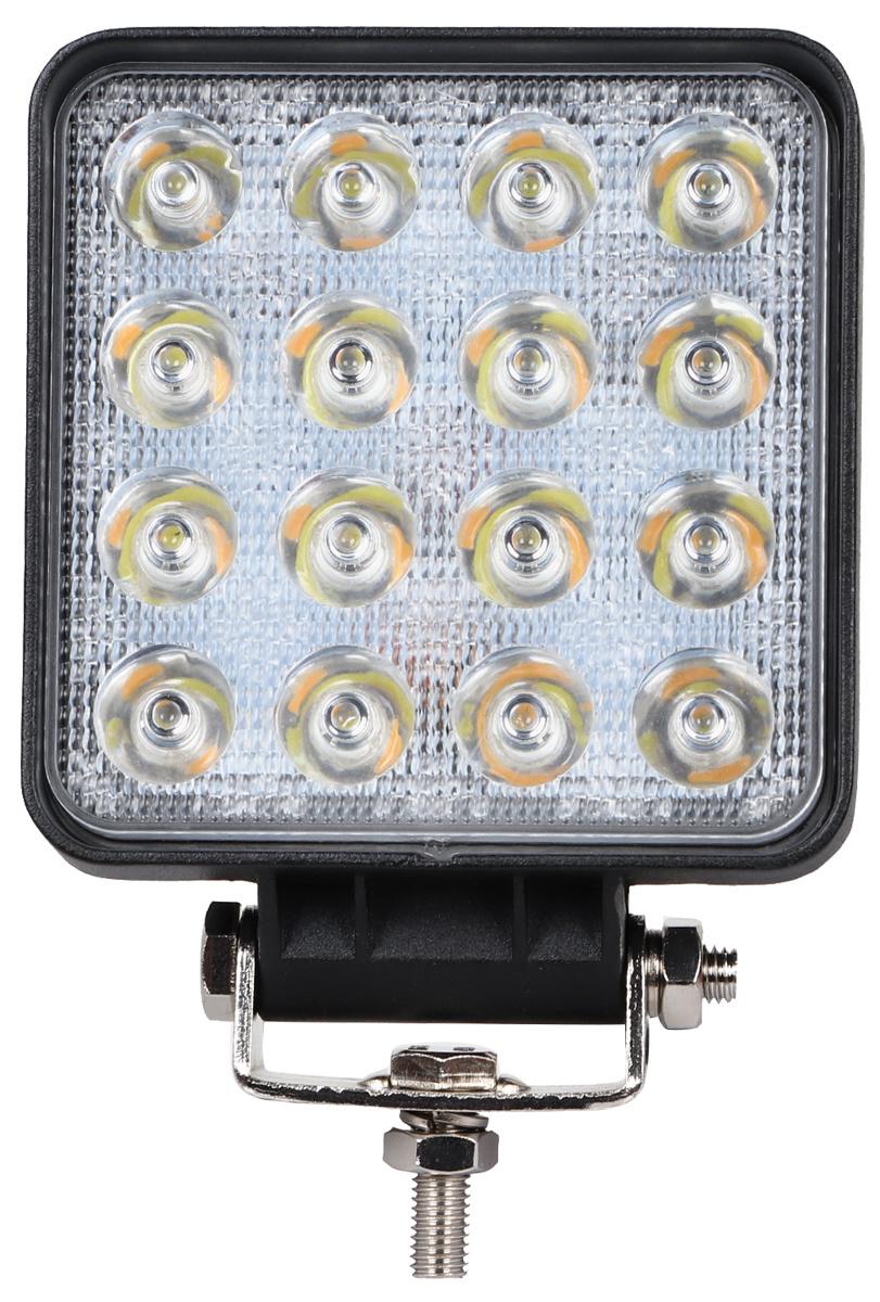 New 1748e 4.3 Inch 27W Square Auxiliary LED Work Light with Diaphragm/Aperture/Halo/Ring White Red Yellow Blue Green Colors