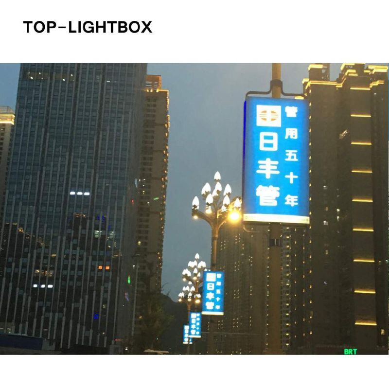 Street Lamp Pole LED Lightbox Billboard with Solar