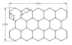 4*2.3m (13.1*7.5FT) Best Selling Aluminum Housing Seamless Connection One-Step Connection Hexagonal LED Detailing Light