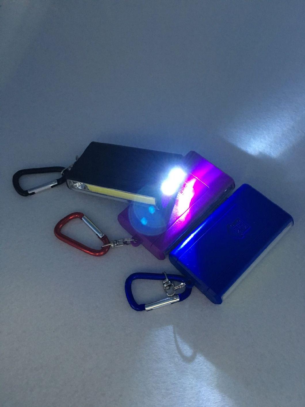 2*AAA COB Keychain Flashlight with Hook LED Work Light