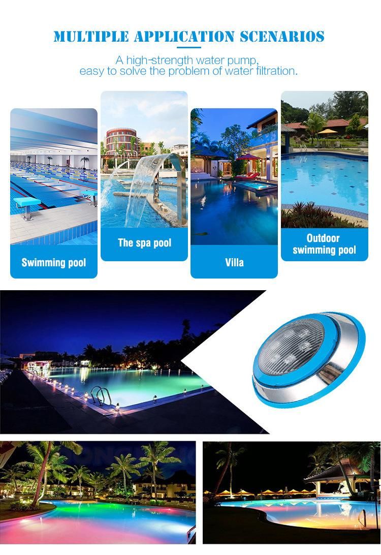 High Quality Stainless Steel IP68 Waterproof Underwater 27W LED RGB Swimming Pool Light 12V