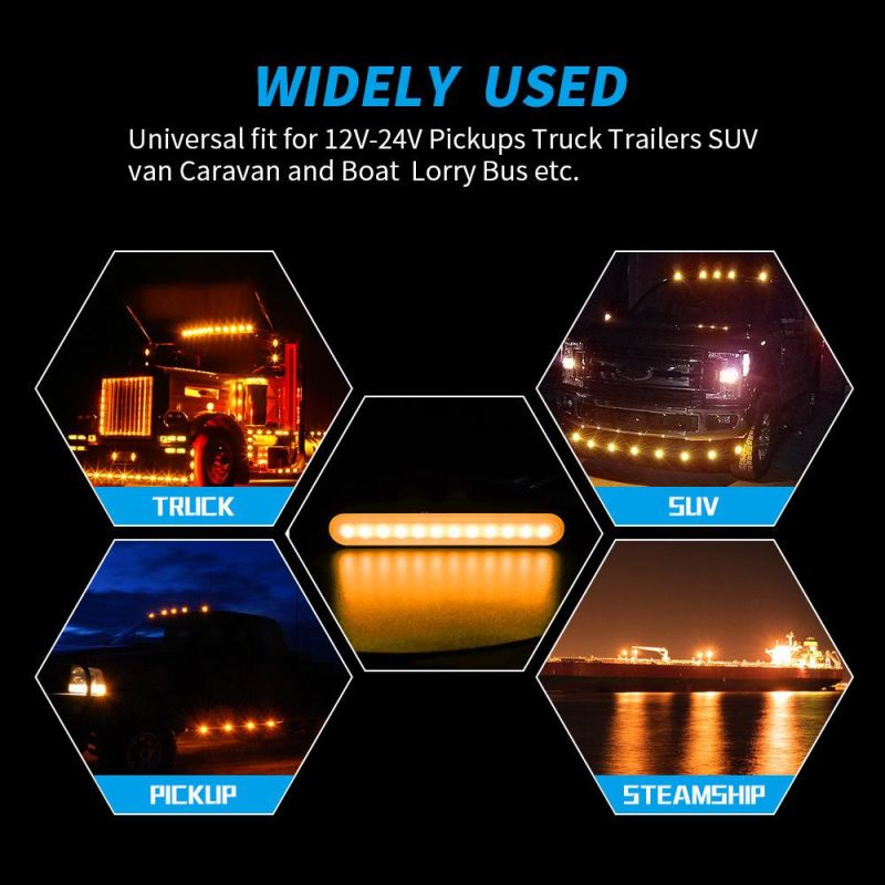 Dxz OEM 12LED Strobe Warning Emergency Flashing Light Caution Construction Hazard Light Bar for Car Truck Vehicle Surface Mount
