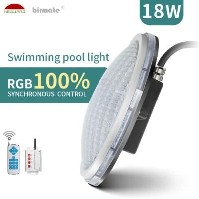 AC12V 18W 100% Synchronous Control LED Swimming Pool Light with UL/TUV
